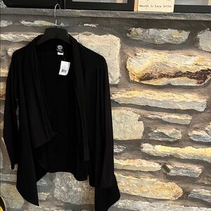 Bobeau Black Open Front Cardigan